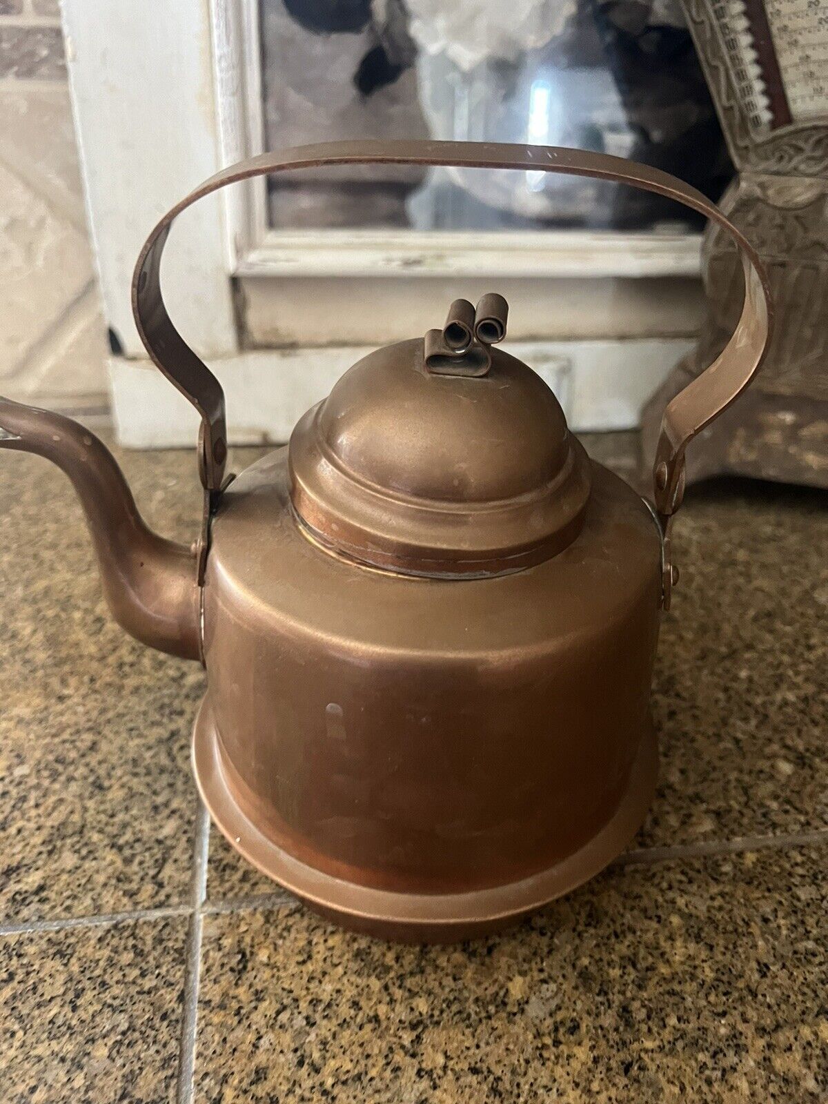 Nice Vintage Lundin & Lindberg Sweden 1 Lr Solid Copper Teapot