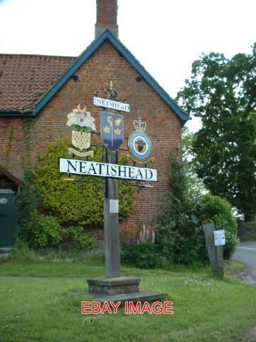 PHOTO  NEATISHEAD VILLAGE SIGN MANY NORFOLK VILLAGES HAVE THESE LOVELY ORNATE SI