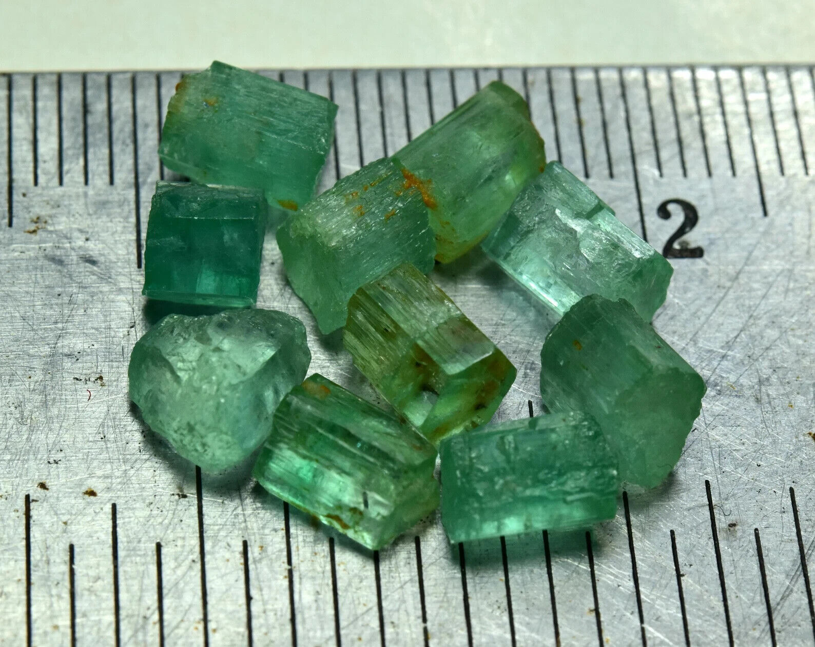 11 Carat Natural Transparent 10 Pieces Emerald Crystals Lot #37