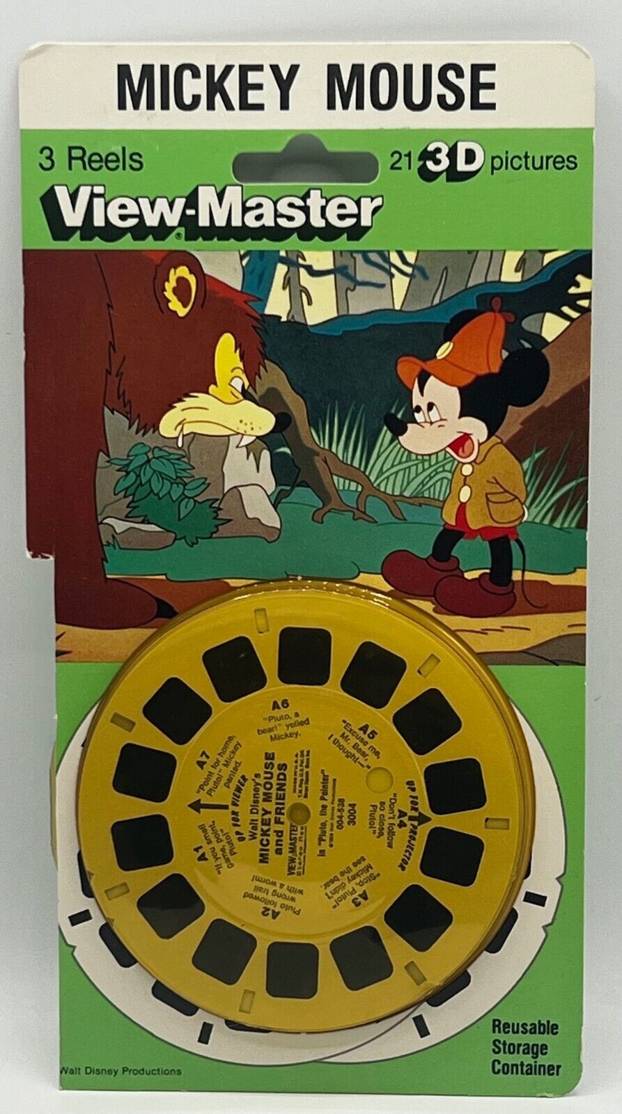 Vintage 1987 Mickey Mouse 3d View-Master 3 Reel Packet #3004