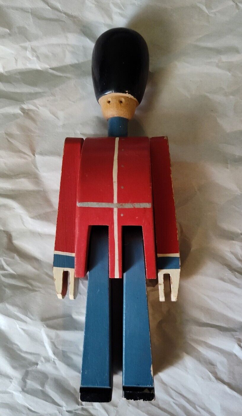 Vintage Kay Bojesen Wooden Danish Toy Soldier Royal Grenadier Guard well loved
