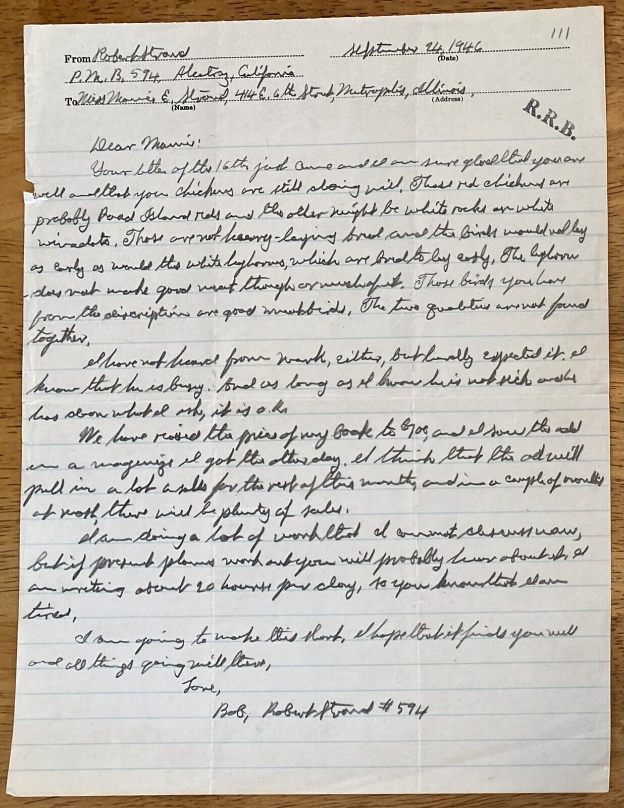 Robert Stroud Signed Autographed 8x10 Handwritten Letter JSA Birdman Of Alcatraz