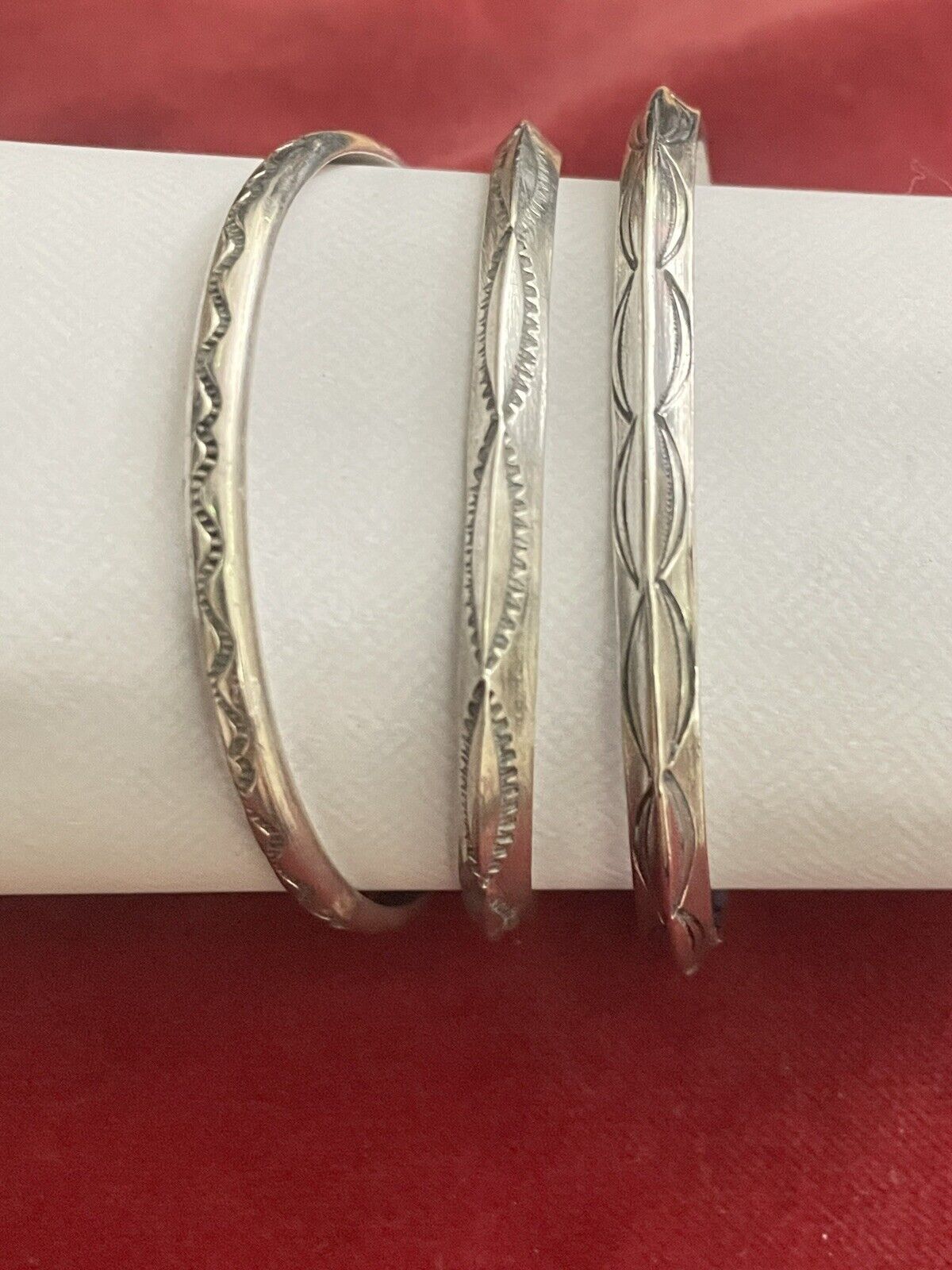 3 sterling silver .925 Vintage Native American cuff bracelet Lot Stamped
