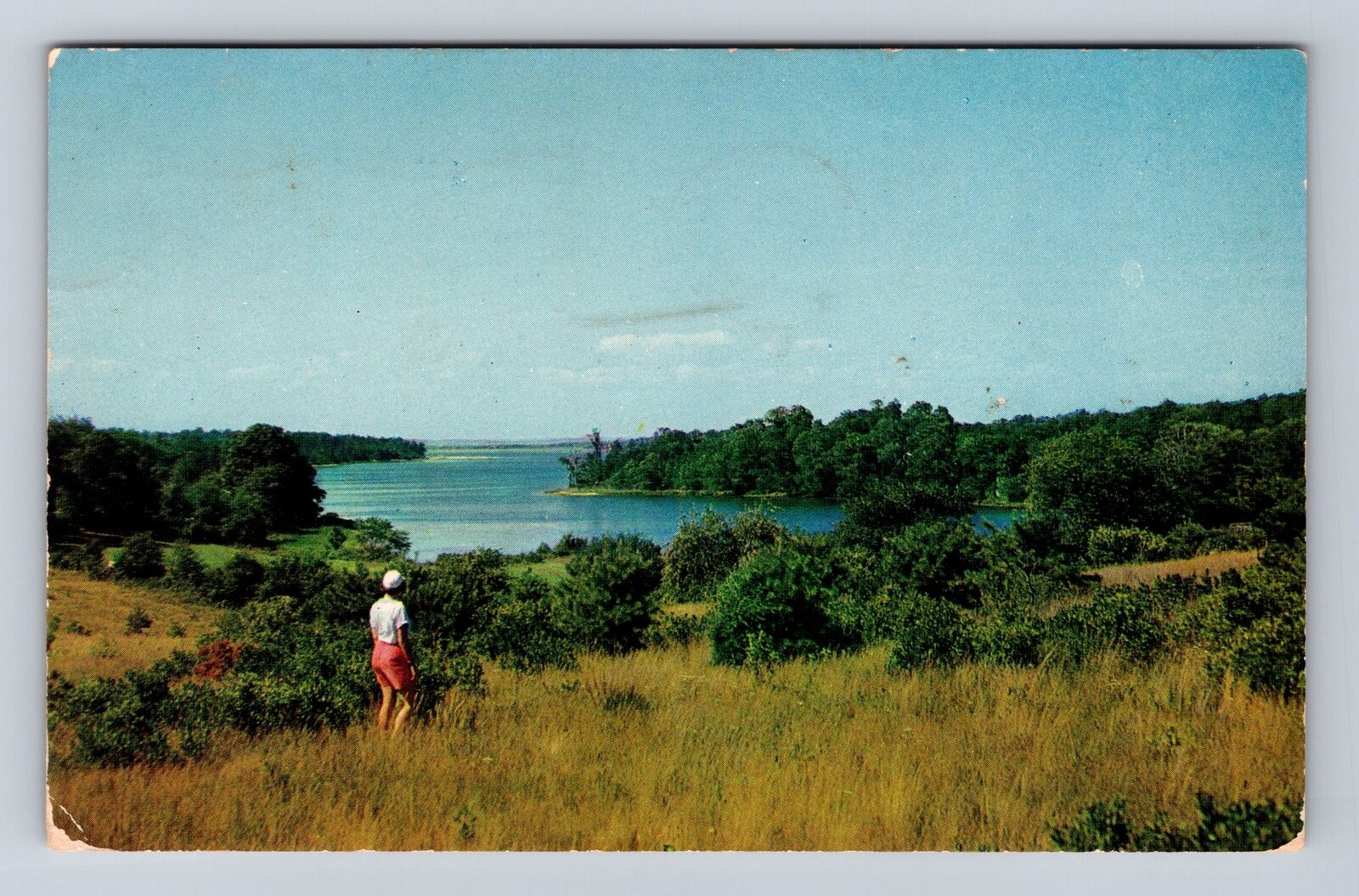 Marthas Vineyard MA-Massachusetts, Lake Tashmoo, Antique Vintage c1955 Postcard