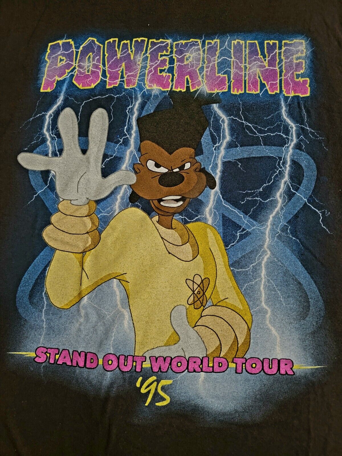 Vintage Disney Powerline 1995 Stand Out World Tour Shirt Adult Small Goofy Movie