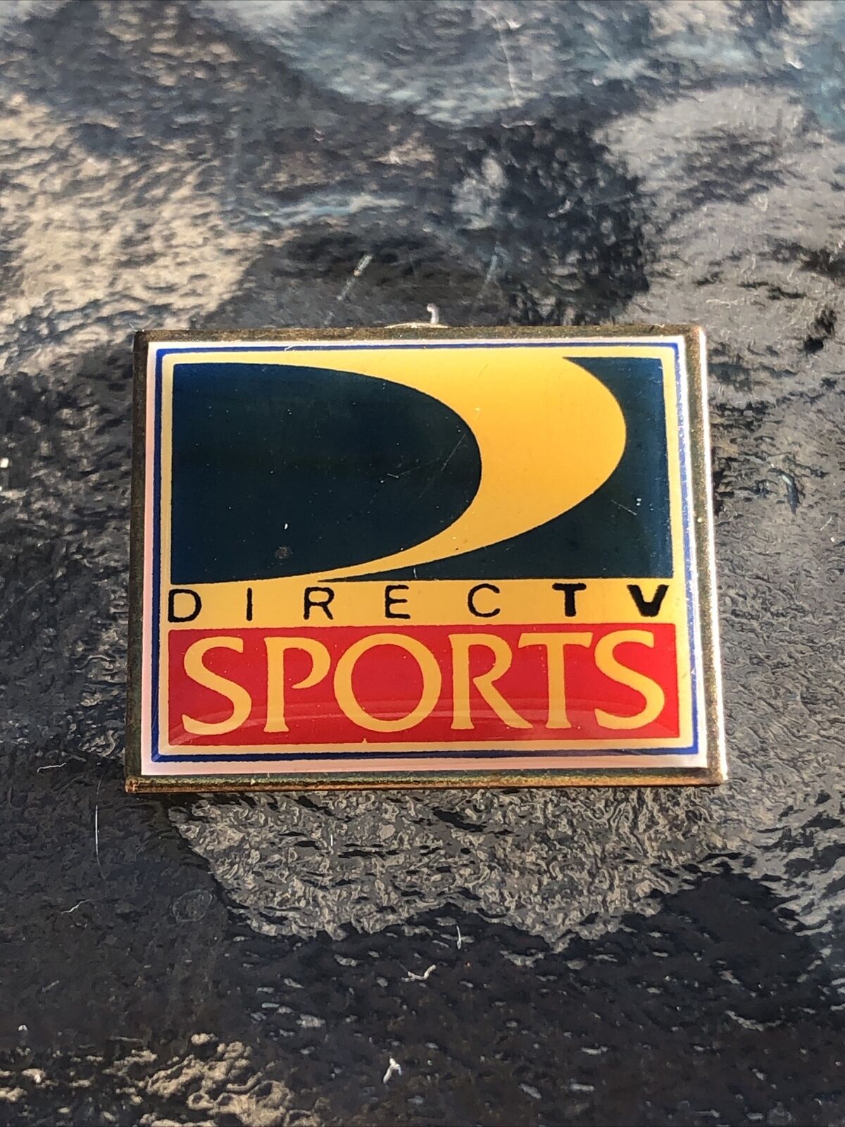 Direct TV Sports Vintage Gold Tone Metal Travel Lapel Pin Pinback