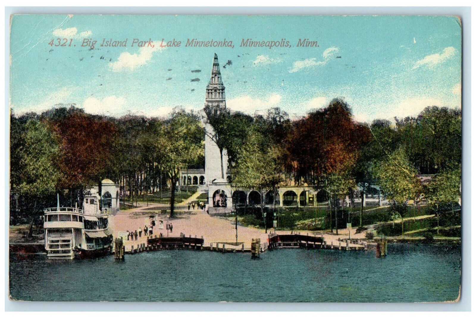 1914 Big Island Park Lake Minnetonka Minneapolis Minnesota MN Postcard