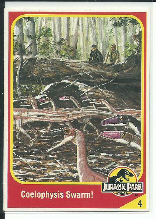 Vintage Jurassic Park Trading Collector Card # 4 Coelophysis Kenner
