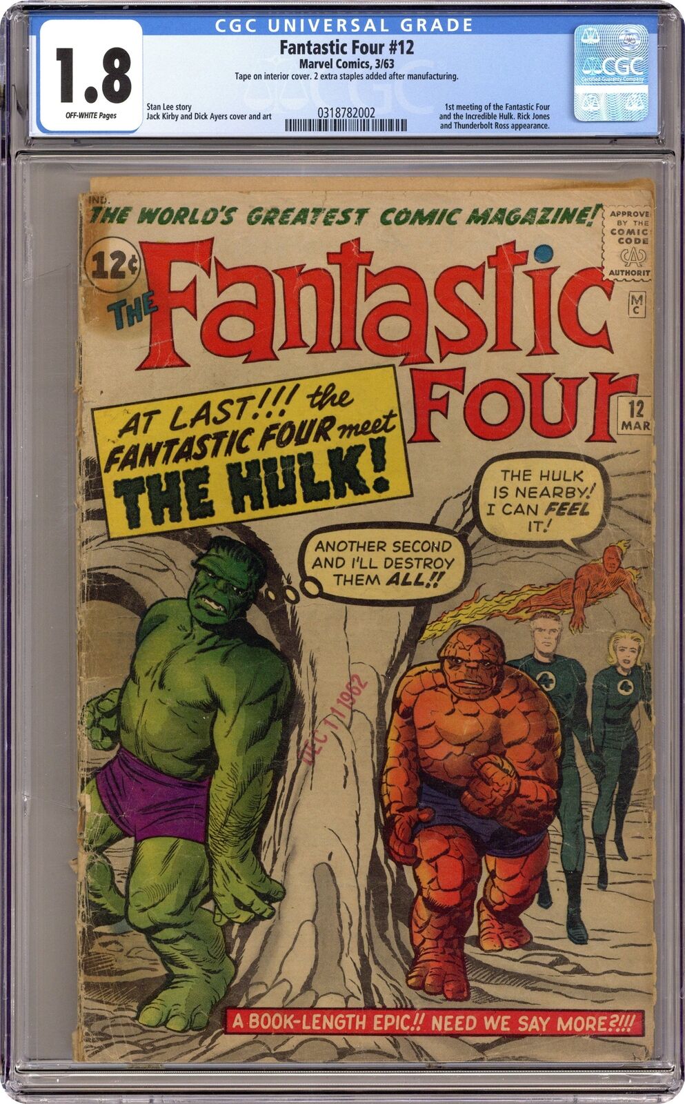 Fantastic Four #12 CGC 1.8 1963 0318782002