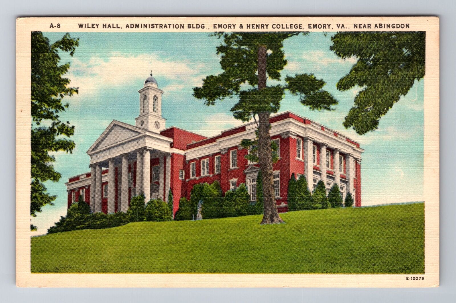 Emory VA-Virginia, Emory & Henry College, Wiley Hall, Vintage Postcard