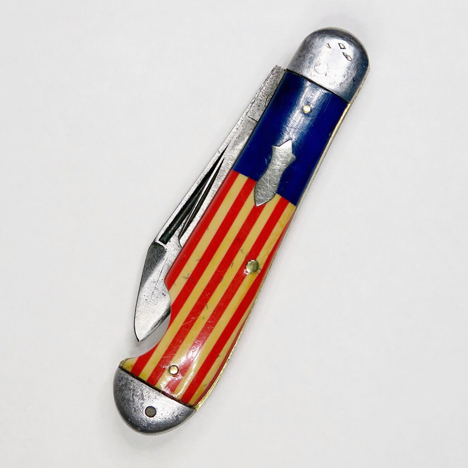EZ Open VHTF Remington UMC Pocket Swell End Jack Knife Vintage US Patriotic Flag