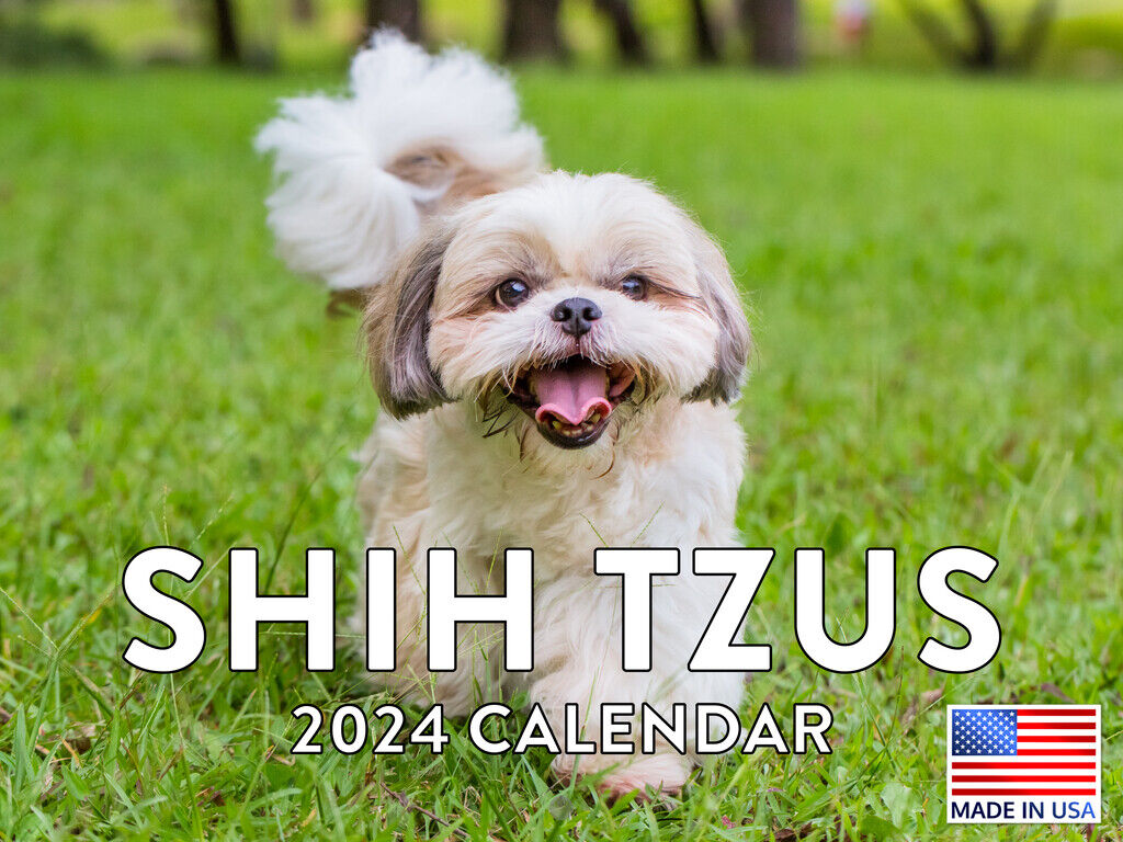 Shih Tzu Shitzu Dog Gifts Calender 2024 Wall Calendar