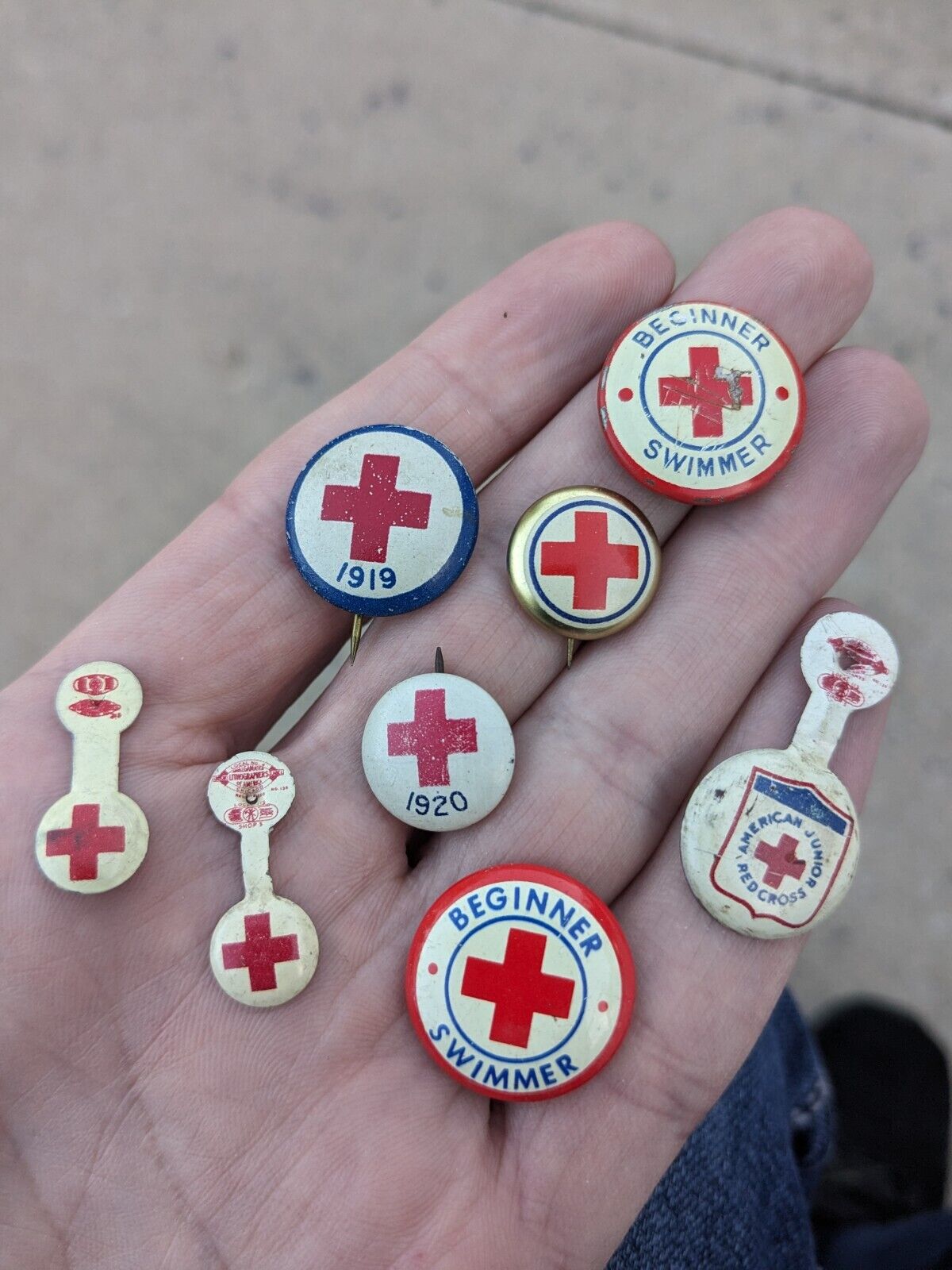 Vintage American Red Cross PinBack Buttons Lot 