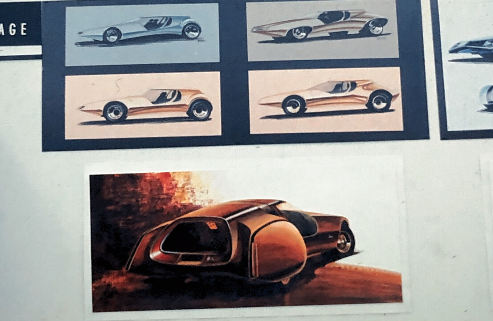 35MM Vintage Photo Slide Concept Car Prototype Design Sketch Illustration