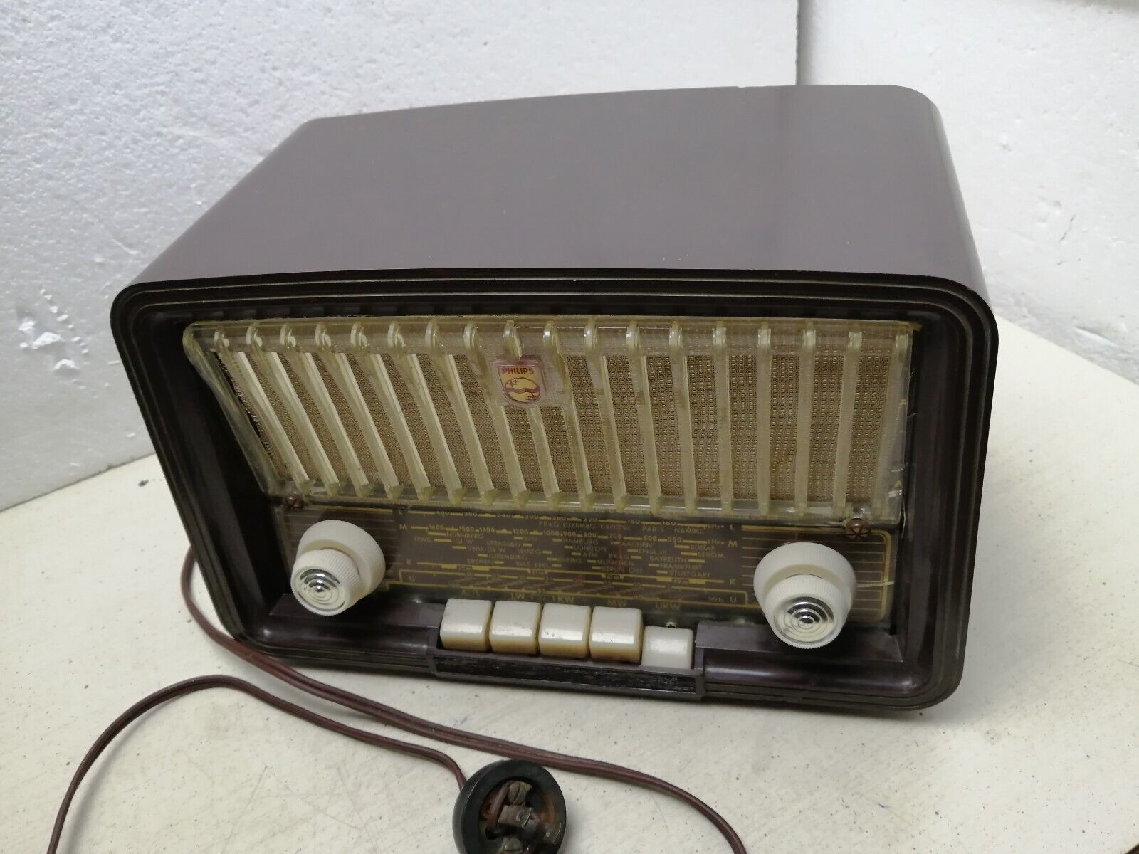 Antique Vintage Philips TUBE Radio WORKS, Philetta 283 Z.