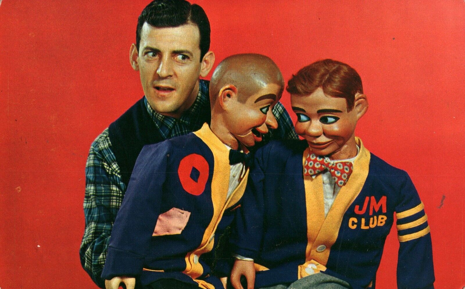 SIGNED Paul Winchell Ventriloquist & Jerry Mahoney & Knucklehead Smiff Postcard