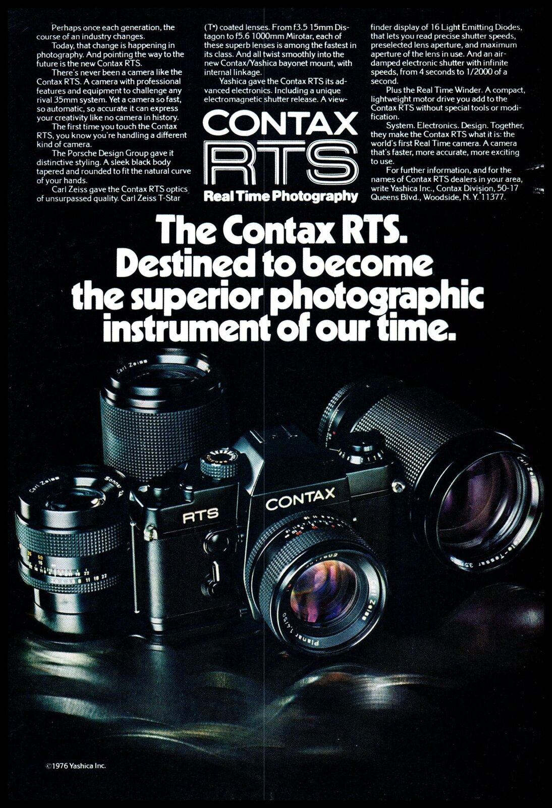 1976 Contax RTS SLR Camera Vintage Print At Film Photography Wall Art Decor