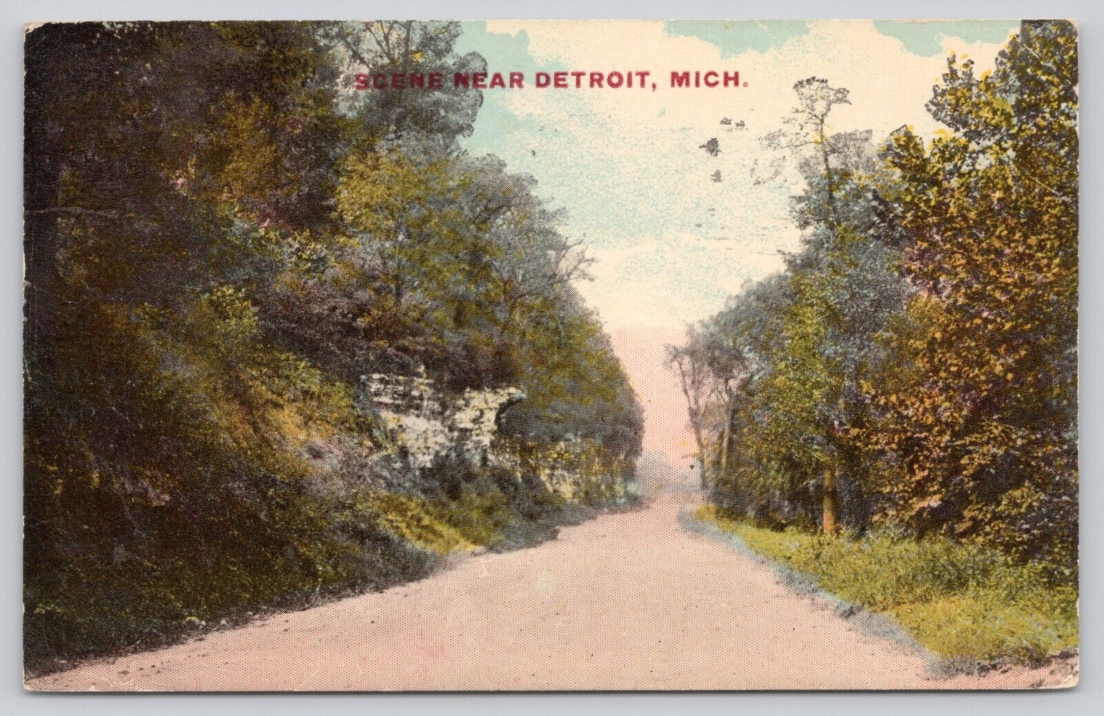 Postcard Scene Near Detroit Michigan 1912 (951)