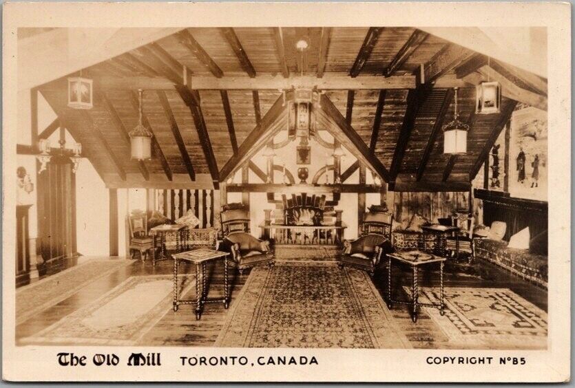 TORONTO Ontario Canada RPPC Photo Postcard THE OLD MILL RESTAURANT Garrett Room