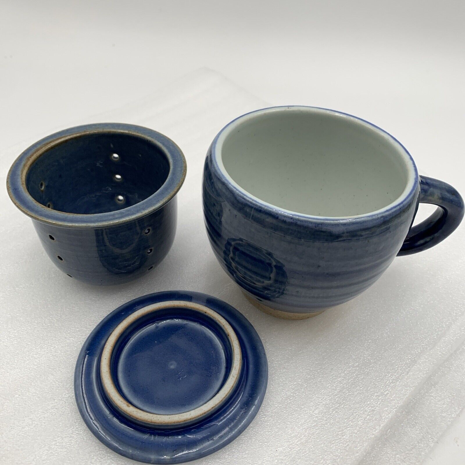 World Market Loose Tea Infuser Mug Lid Ceramic 3 Pcs