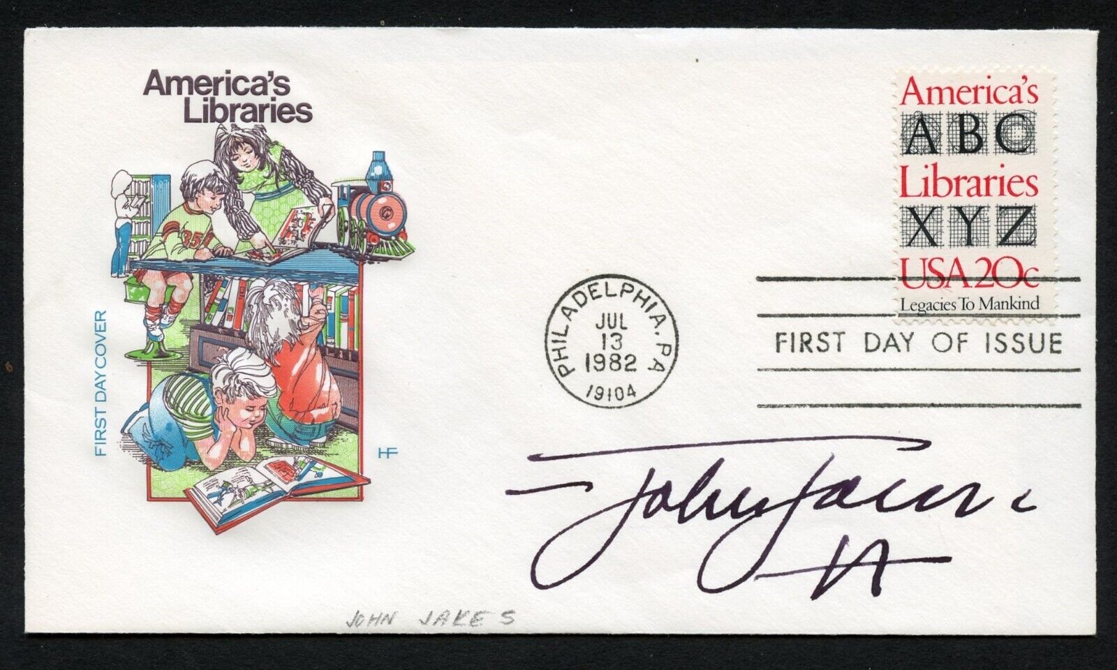 John Jakes signed autograph American Writer Historical & Speculative Fiction FDC