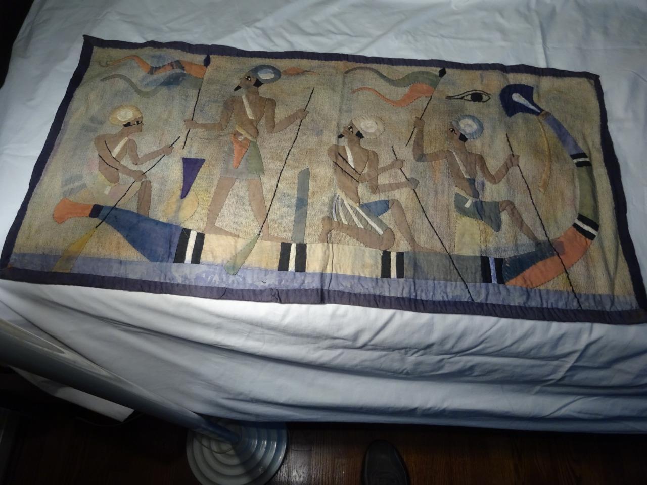 1920s ANTIQUE EGYPTIAN REVIVAL TAPESTRY \