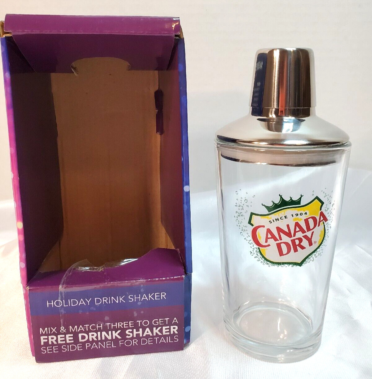 2014 Canada Dry Ginger Ale Drink Shaker With Drink Recipes On Box OPEN BOX