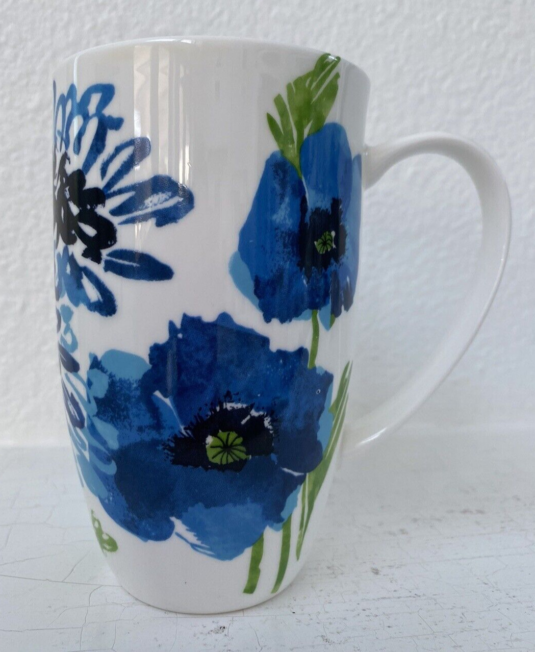 Vera Neumann Coffee Mug Indigo Garden I Love To Talk With Color Tea Cup 16oz.