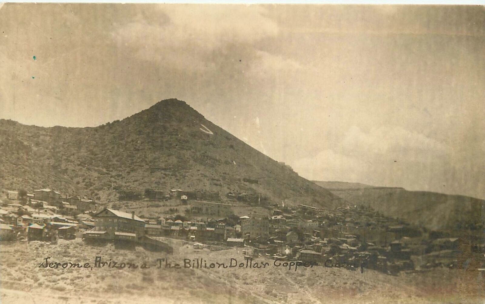 Postcard RPPC 1924 Arizona Jerome Billion Dollar Copper Camp occupation 23-11461