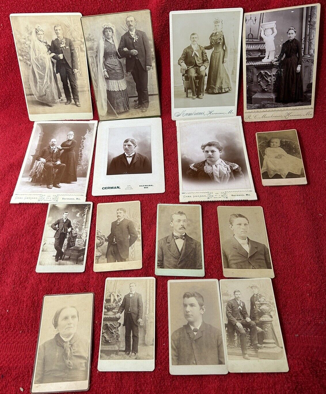 Photo  Lot of 16 Hermann Missouri MO Antique Cabinet Cards R C Mumbrauer  Herman