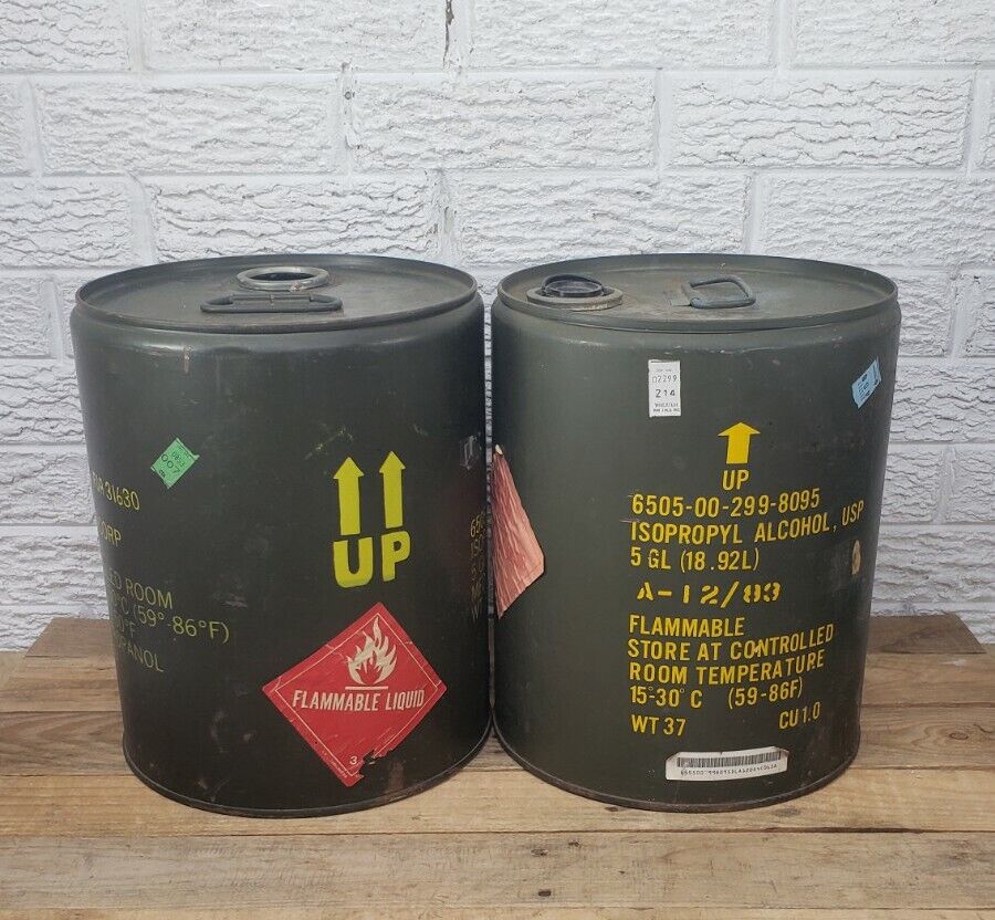 Military Alcohol Isopropyl 5 Gallon Surplus Container Ration Field Army Medic C1
