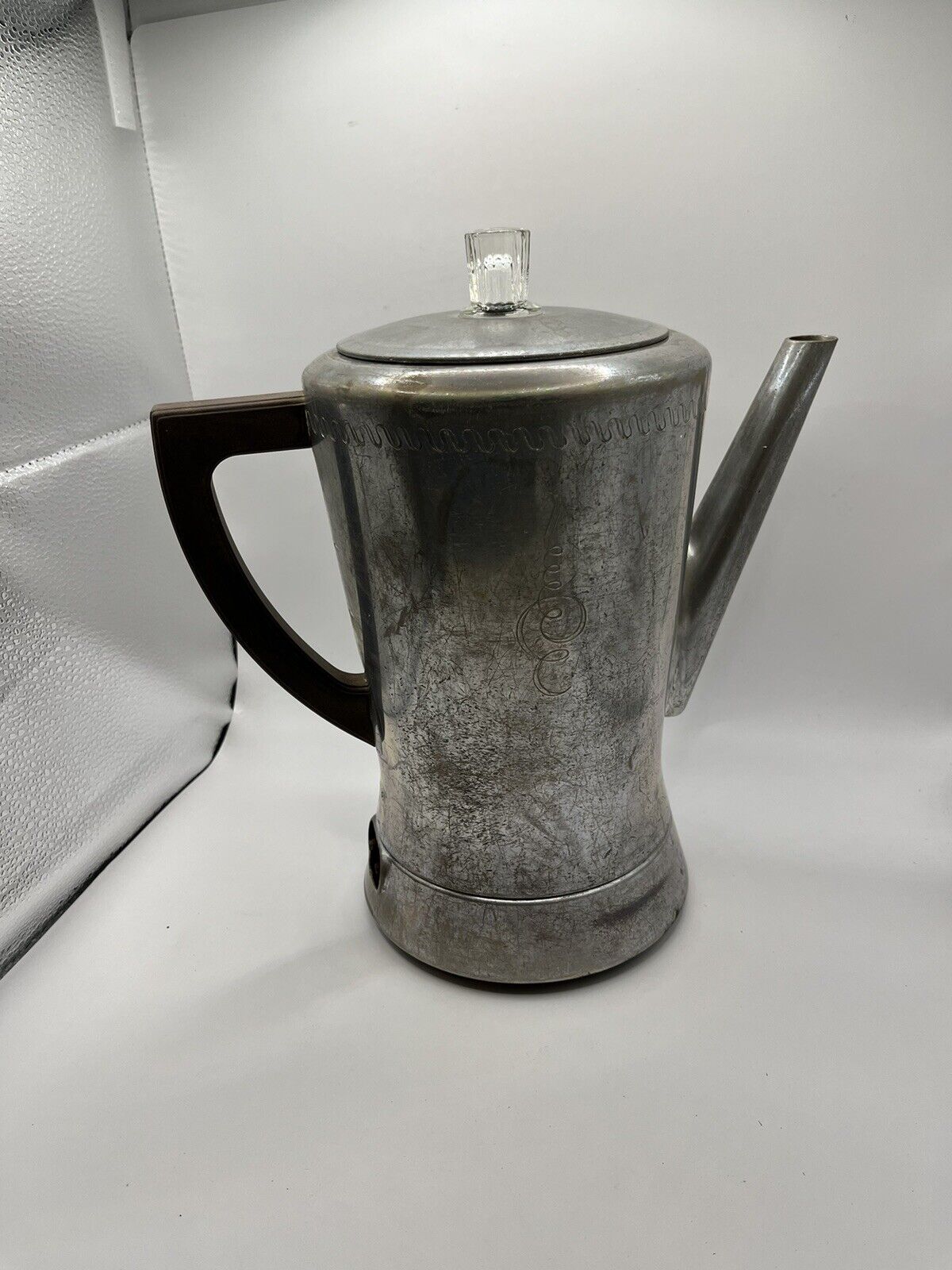 Vtg 1930s West Bend Aluminum Stove Top Coffee Pot Percolator Flavo-Perk No Cord
