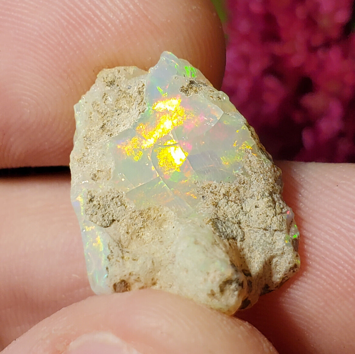 14ct Natural Rough AAA Opal Crystal from Ethiopia, Top Quality Color Play