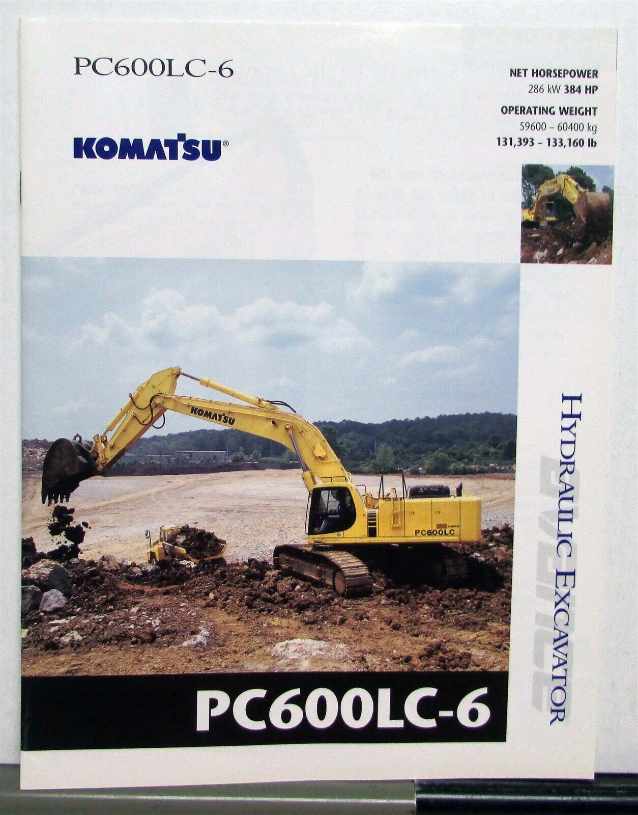 2000 Komatsu PC600LC-6 Hydraulic Excavator Specs Construction Sales Brochure