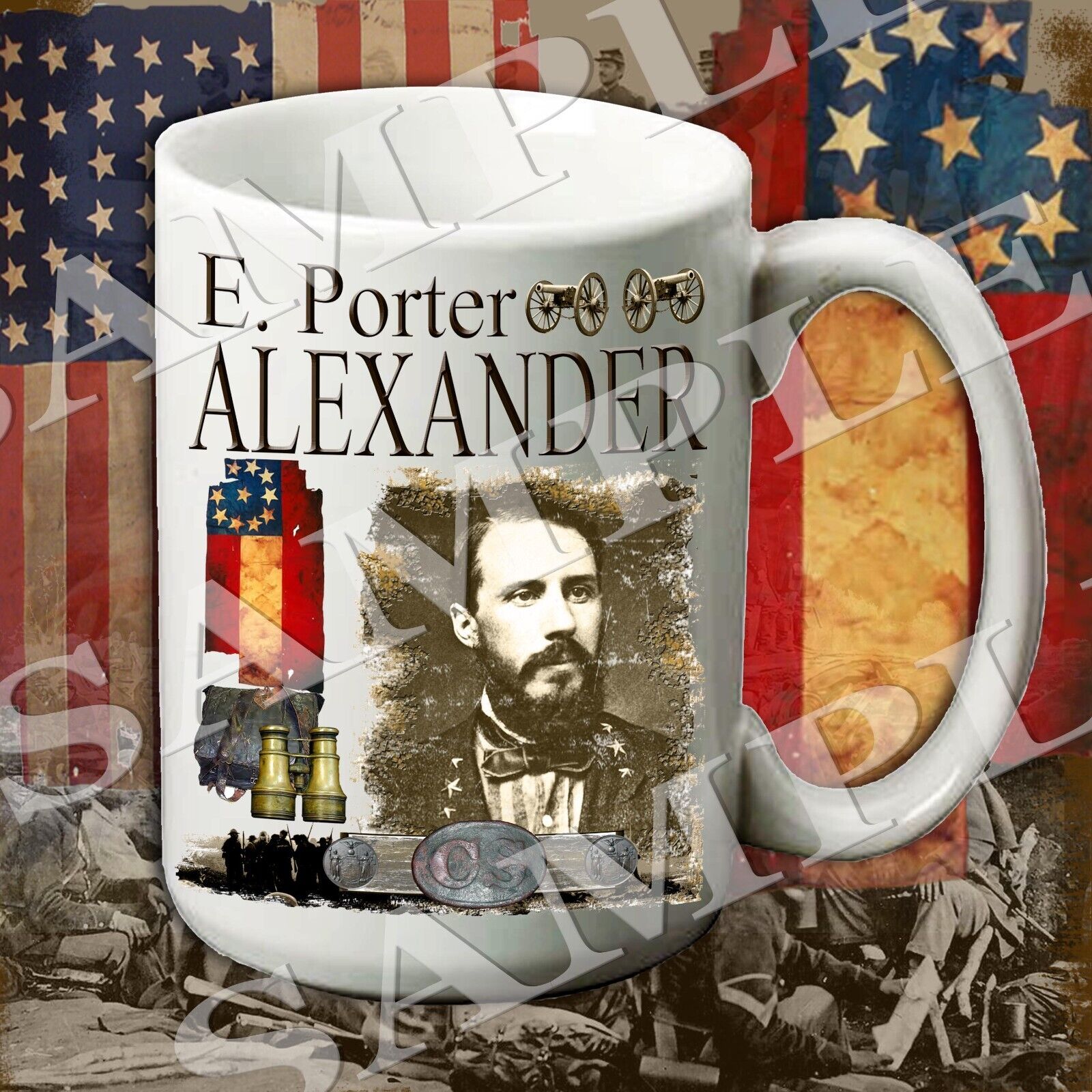E. Porter Alexander CSA Army 15-ounce American Civil War themed coffee mug