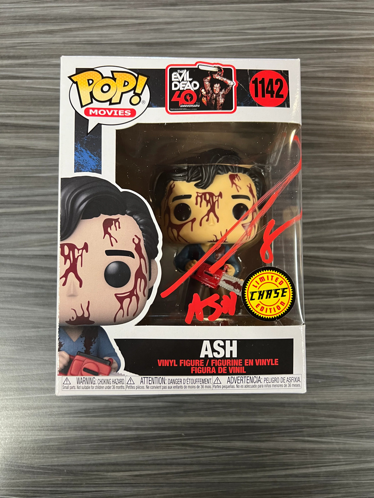 Funko POP Movies: The Evil Dead 40th Anniversary - Ash (CHASE)(Signed/Bruce Cam