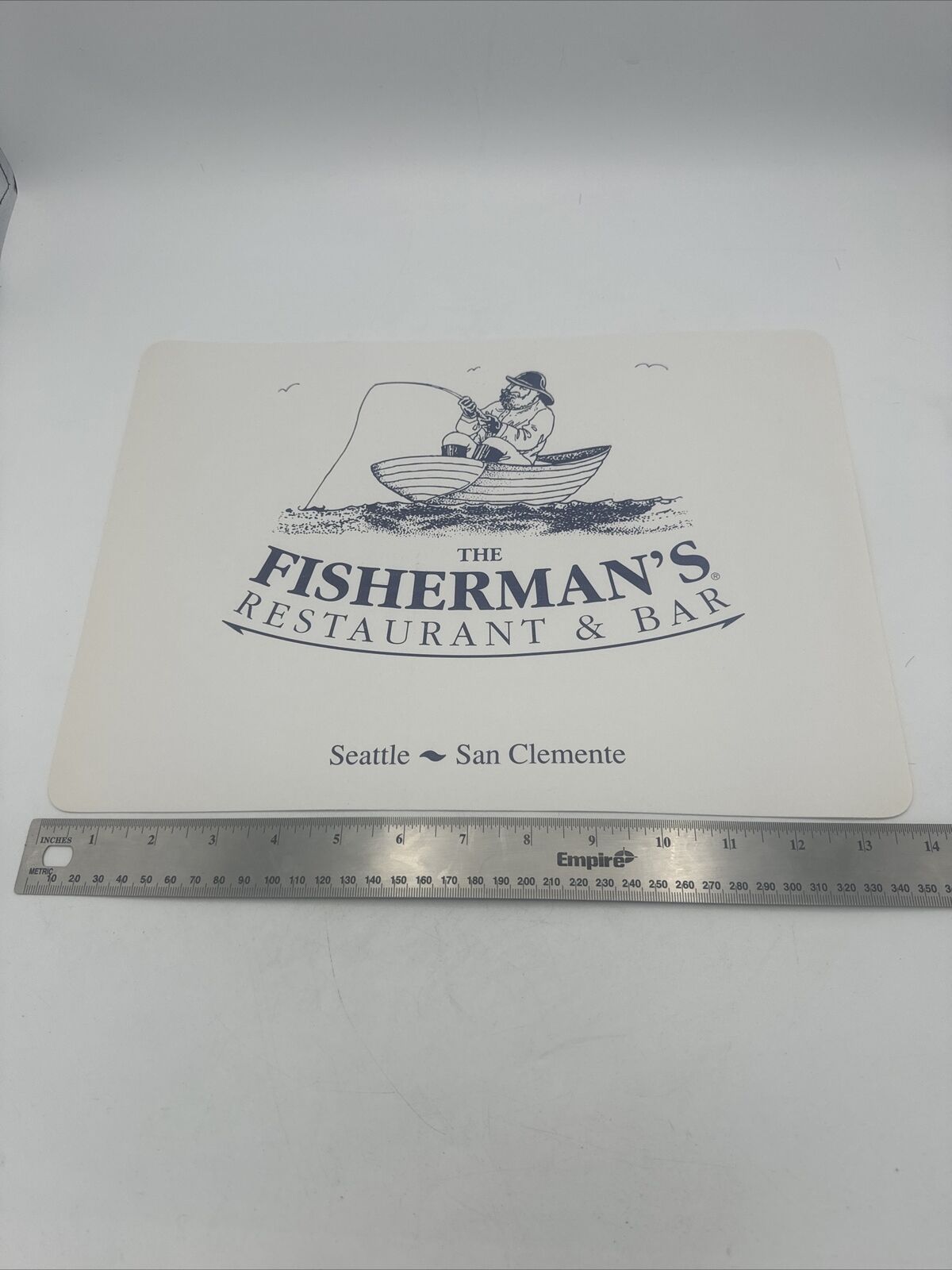 placemat paper paper ~The Fisherman's Restaurant & Bar ~Seattle San Clemente Vtg