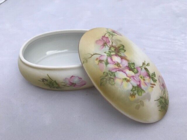 Vintage Nippon Set of 4 Hand-painted Porcelain Matched Items Pink Green Gold