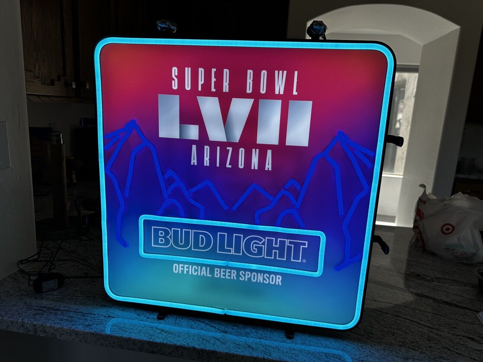 Super Bowl LVII 57 BUD LIGHT Seltzer Lightbox LED Neon Sign KC Chiefs - Arizona