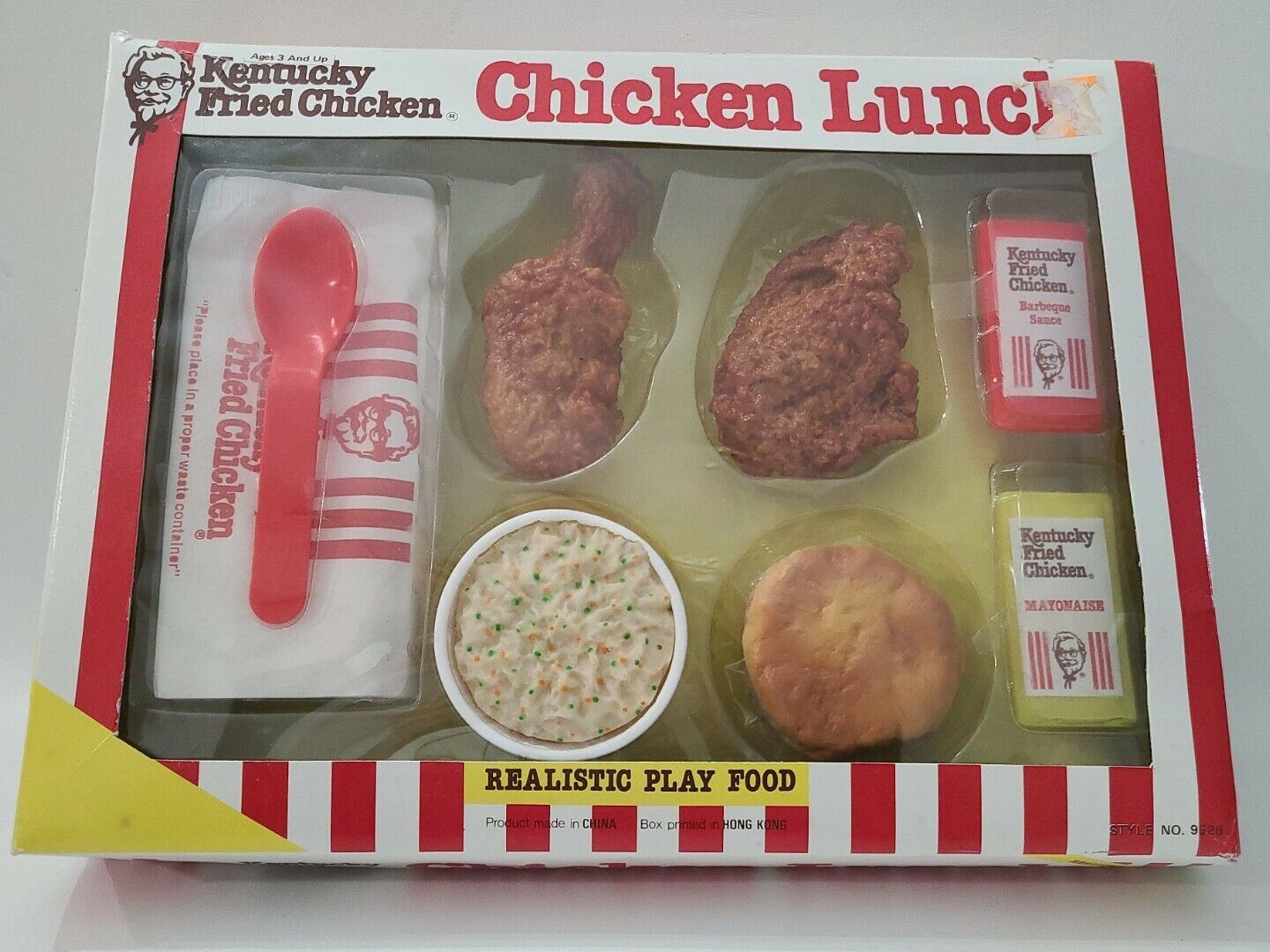 Kentucky Fried Chicken KFC Chicken Lunch Play Food Vintage 1988 Error Read ⬇️