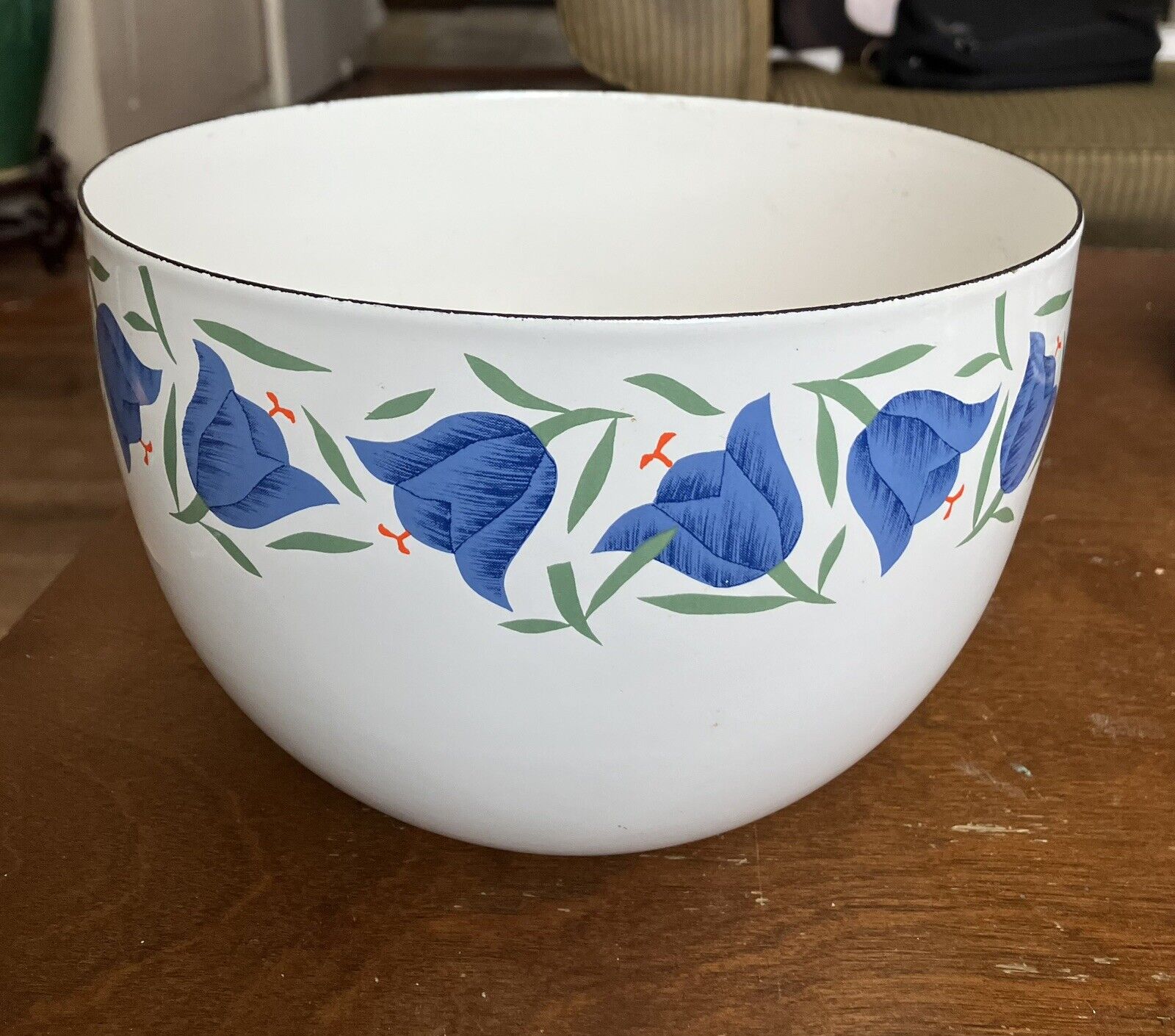 Vintage  Finel Arabia Enamelware Tulip Bowl 8 Inch