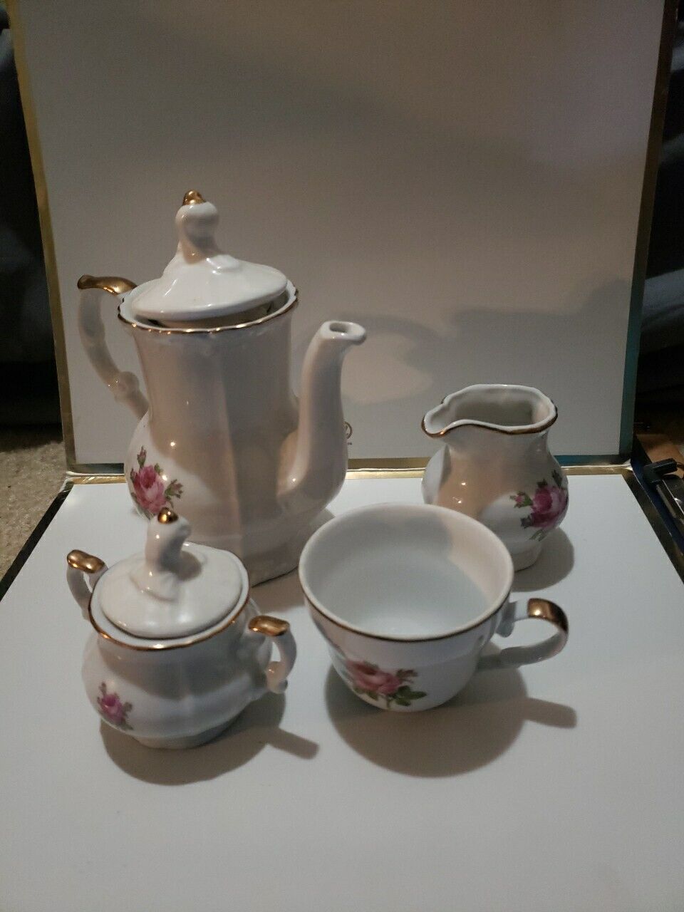 Beautiful Vintage Kahla German Made Porcelain China Tea Pot Brew W/ Sugar Bowl