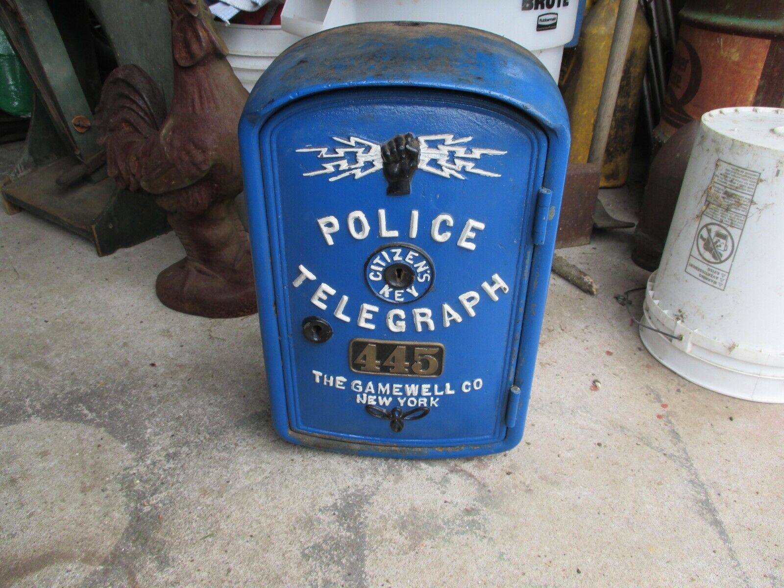 Original NEW YORK Gamewell Police Call Box Telegraph /phone ,cast iron NO key