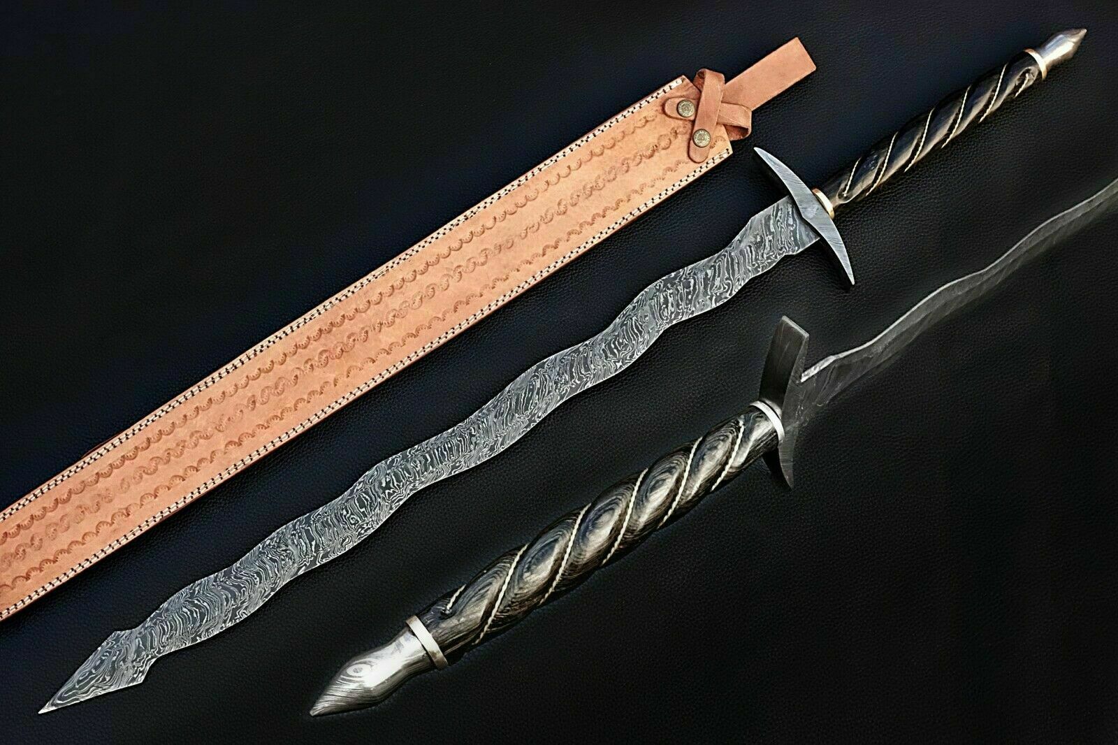 ''HOT SELLING'' Handmade Damascus Steel Medieval Viking Kris Sword hunting sword