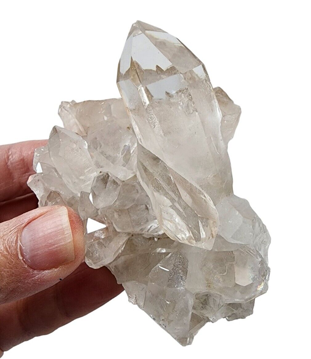 Clear Quartz Double Terminated Crystal Cluster Brazil 120 grams Great Display