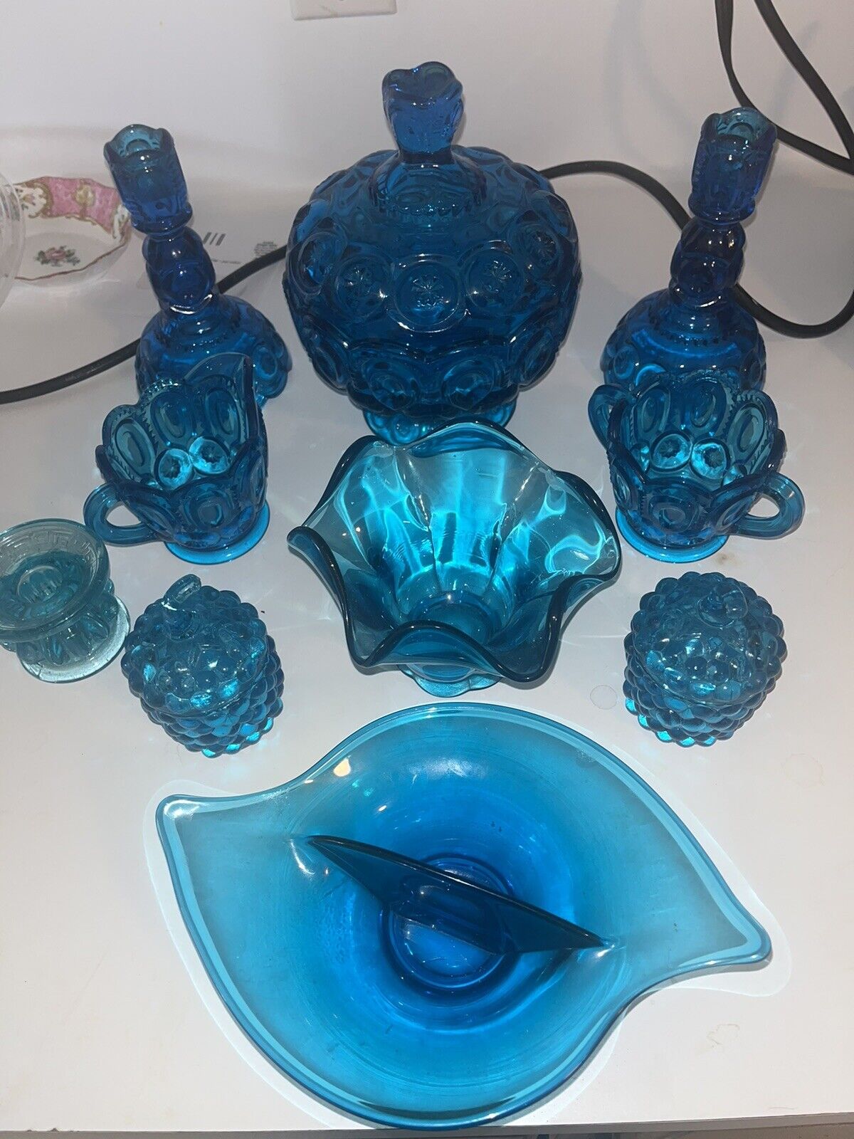 decorative blue glass bowl