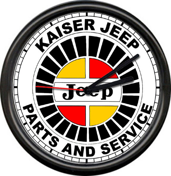 Kaiser Jeep Sales Parts Service Dealer Automobile Retro Car Sign Wall Clock