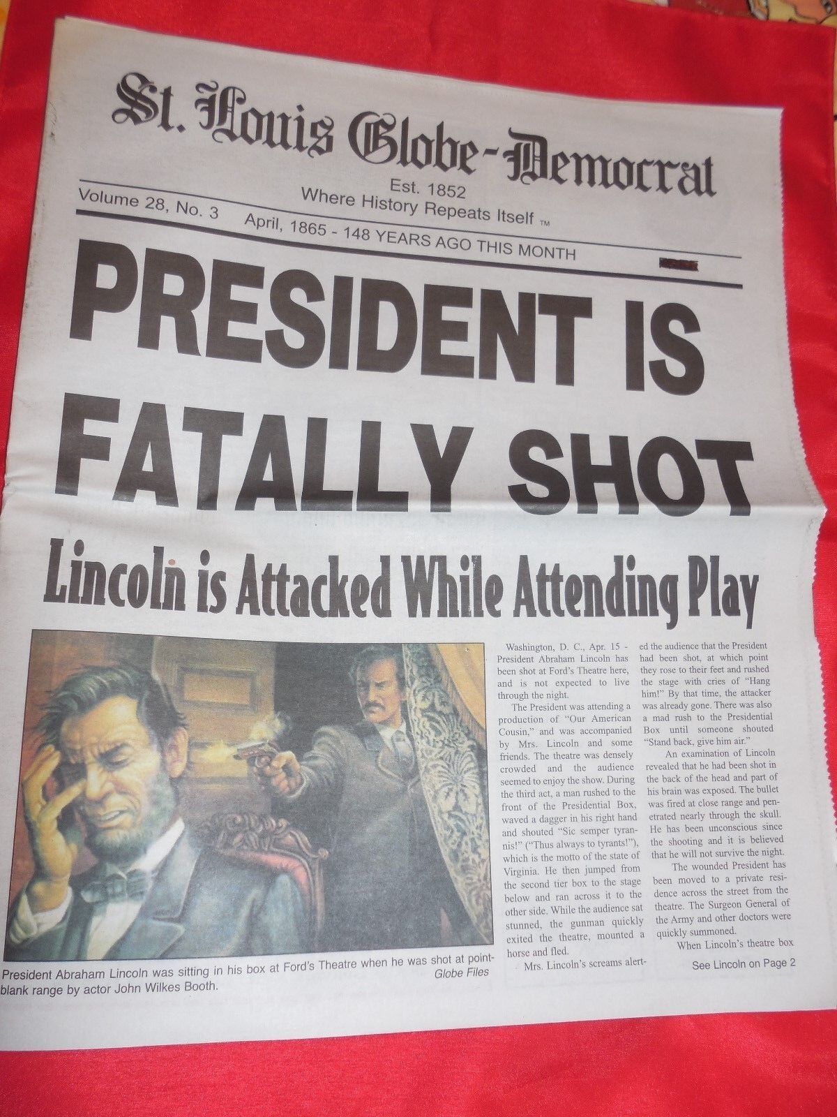  LINCOLN SHOT DEAD historical chronicle