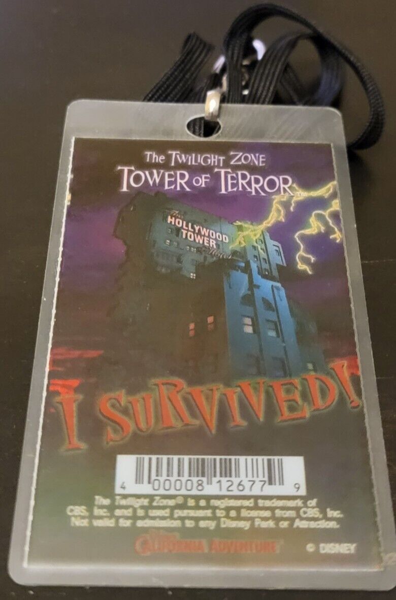 Disneyland Ticket Pass Lanyard The Twilight Zone Tower Of Terror \