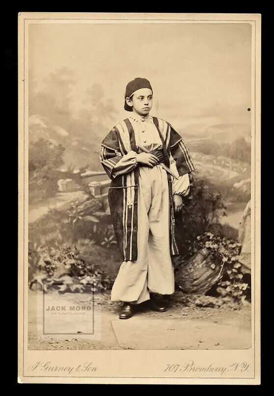 Boy In Ethnic Clothing Antique Photo Rare Early / 1860s Jeremiah Gurney Photo